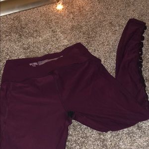 Victoria secret lace up maroon leggings